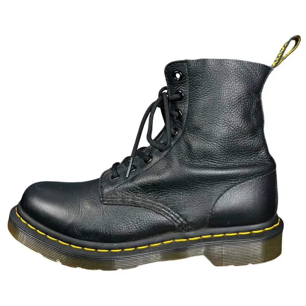 Dr. Martens Women's Pascal Black Leather Combat Boot Size US 8 - Picture 4 of 10